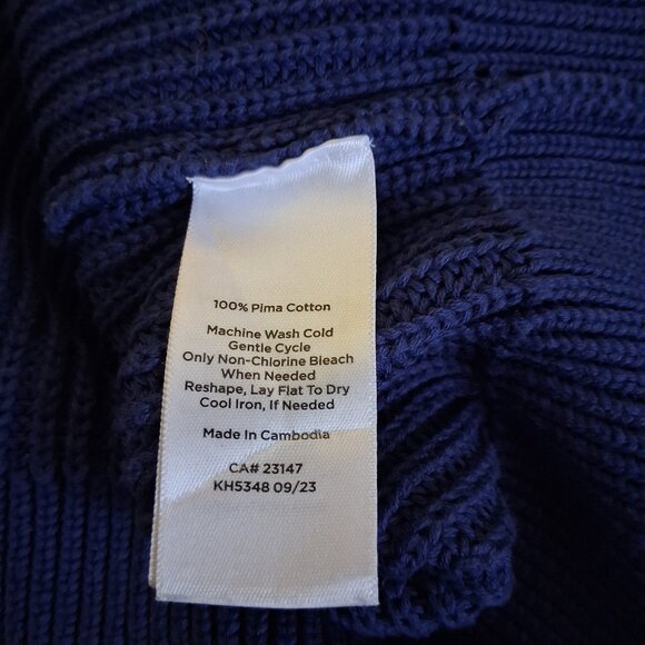 Talbots Women's Size 2X Blue Patch Pocket Crewneck Knit Sweater - Picture 7 of 11